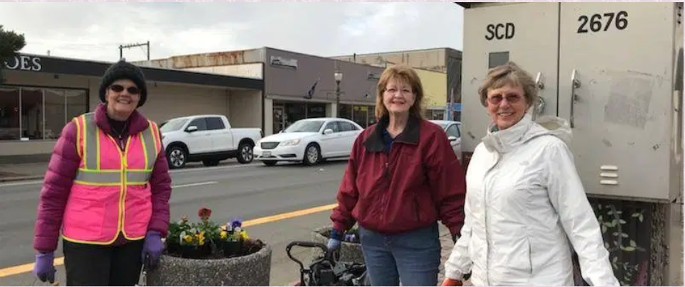 Bloom Team Volunteers Working Outside