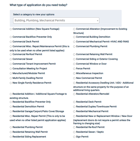 Defining the permit application screen