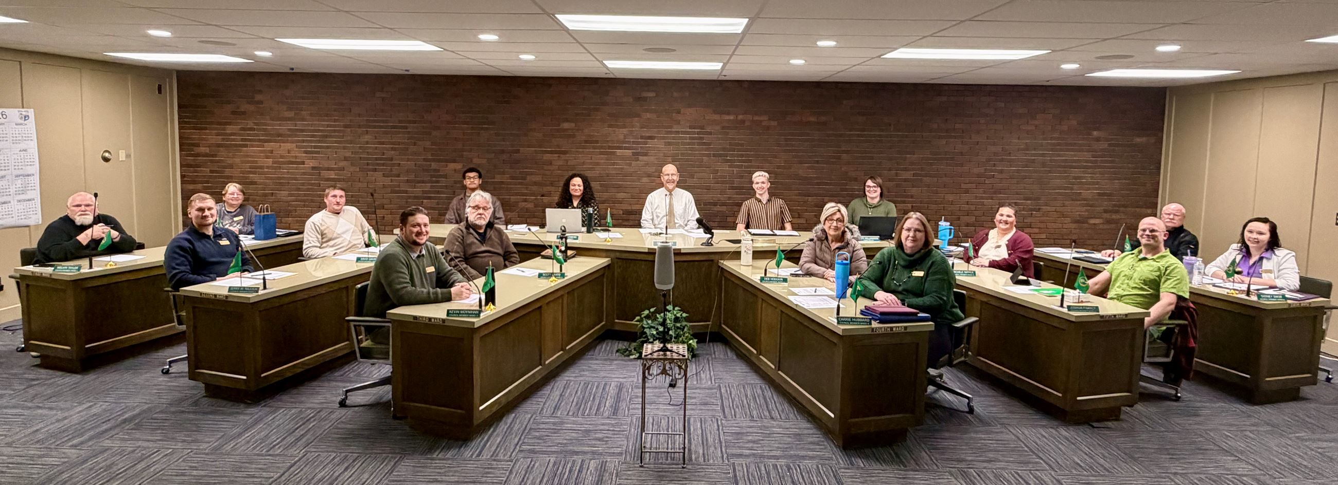 Group picture at desks